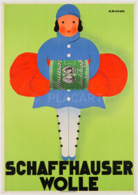 Originales Plakat Vintage Schaffhauser Wolle Kramer 1935