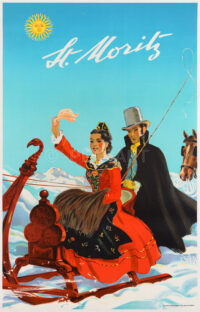 Original-Plakat St. Moritz Winter Laubi 1944