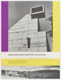 Originales Architektur-Plakat Le Corbusier Kloster Sainte-Marie de la Tourette Walter Allner 1962