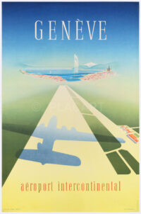 Originalplakat Aéroport Intercontinental Genève 1948