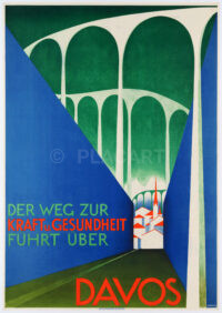Schweizer Original-Plakat Der Weg zur Kraft und Gesundheit führt über Davos Otto Morach 1926