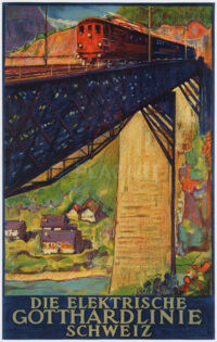 Original-Plakat SBB Elektrifizierte Gotthardlinie Buzzi 1924