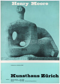 Original Exhibition Poster Scheidegger Henry Moore Kunsthaus Zurich 1960