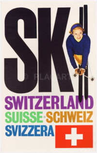 Plakat Original Ski Switzerland Lubalin Bittel 1959