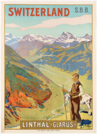 Originales Schweizer Plakat SBB Bundesbahnen Linthal Glarus Bille 1904