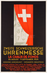 Originales Plakat Uhrenmesse Horlogerie La Chaux-de-Fonds 1934