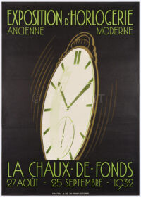 Originales Vintage-Plakat Uhren Horlogerie La Chaux de Fonds 1932