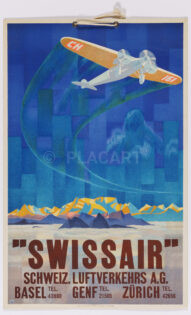 Original-Plakat Werbeaushang Swissair Moos 1931