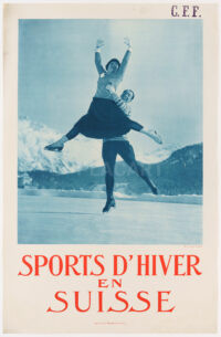 Originales Plakat Wintersport Eiskunstlauf St. Moritz 1928