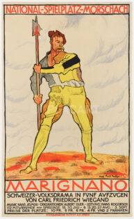 Plakat Original Hodler Volksdrama Marignano 1911