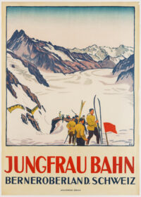 Originalplakat Cardinaux Jungfraubahn Berner Oberland 1924