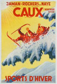 Original-Plakat Caux Jaman Rochers de Naye Wintersport Stebler 1937