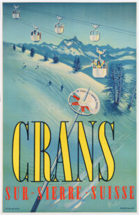 Original Ski Poster Kocher Crans sur Sierre 1951