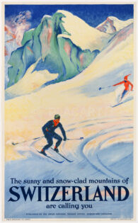 Originalplakat Ski Laubi Schweizer Berge rufen 1930