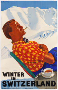 Schweizer Plakat Original Poster Winter in Switzerland Eric Hermes 1936