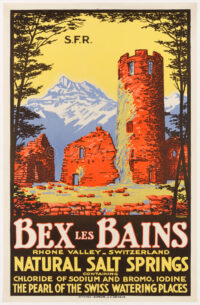 Original-Plakat Heilquellen Bex les Bains Waadt 1920