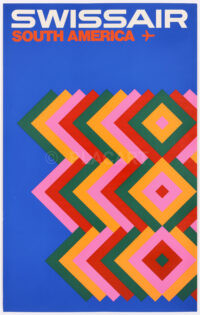 Plakat Original Swissair Südamerika Schwabe 1965