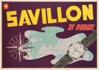 Original-Plakat Uhrenmarke Savillon 1952