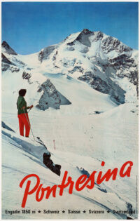 Original Winter Poster Geiger Pontresina 1962