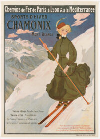 Original-Plakat Faivre Wintersport Chamonix Mont Blanc 1905