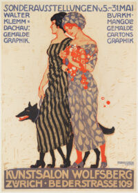 Originales Plakat Burkhard Mangold Kunstsalon Wolfsberg 1913