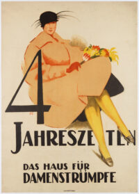 Plakat Original Cardinaux 4 Jahreszeiten Damenstrümpfe 1922