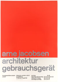 Christof Gassner Originales Swiss Style Plakat Arne Jacobsen Architektur Gebrauchsgerät 1962