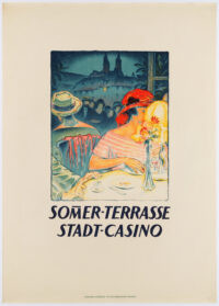 Plakat Original Sommer Terrasse Stadt-Casino Basel Burkhard Mangold 1914
