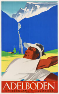 Originales Plakat Trapp Adelboden Tennis 1928