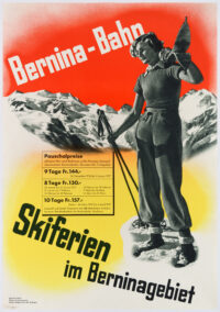 Plakat Original Skiferien Bernina Bahn 1936