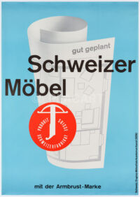 Plakat Original Schweizer Möbel Gut geplant 1962