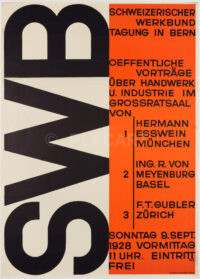 Originales Schweizer Typographie-Plakat von Walter Käch Avantgarde Werkbund Tagung Bern Handwerk Industrie 1928