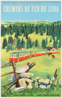 Originales Eisenbahn-Plakat Chemins de Fer du Jura