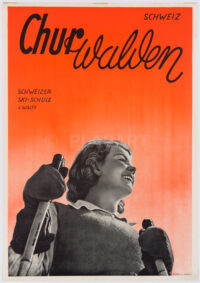 Original Swiss Ski Poster Churwalden Grisons 1936