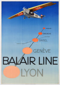 Plakat Original Poster Schweizer Luftfahrt Balair Fokker Stoecklin 1926