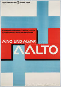 Schweizer Originalplakat Architektur Rudolf Bircher Aino Alvar Aalto 1948