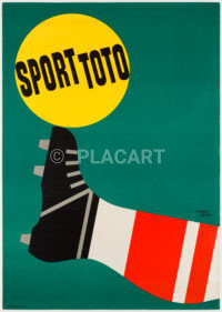 Schweizer Plakat Original Herbert Leupin Sport Toto Fussball 1959