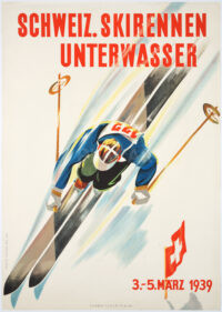 Originalplakat Peikert Unterwasser Skirennen 1939