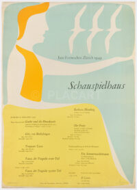Plakat Original Poster Max Bill Programm Schauspielhaus Zürich Juni-Festwochen 1949