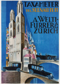 Plakat Original Otto Morach Taxameter Welti Furrer Zürich 1923