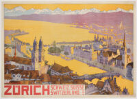 Originales Zürich-Plakat Adolphe Tièche Altstadt 1908