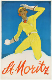 St. Moritz Originalplakat Schweiz Winter Carigiet 1934